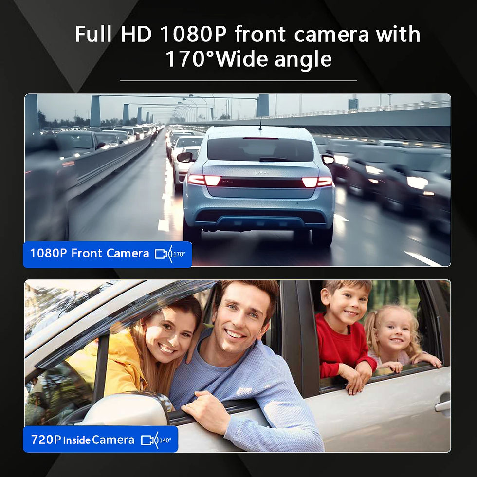 Miniatura: Dash Cam for cars 1080P Car DVR Video Recorder Dual car camera Front Inside View