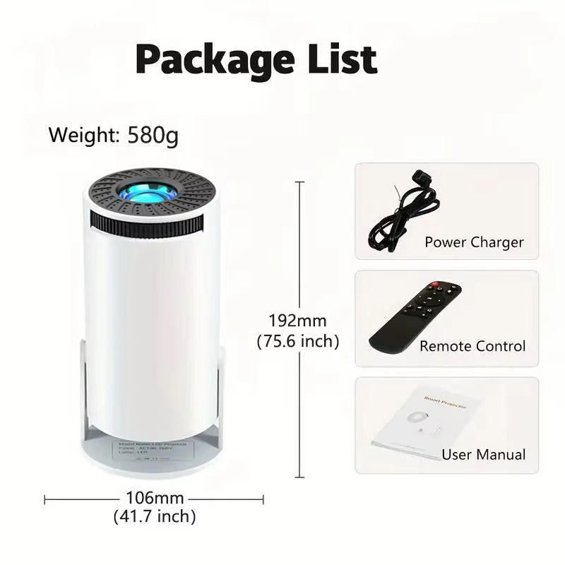 Miniatura: Hot Smart TV Android Support 4K Portable Mini Projector Game Home Cinema Theater