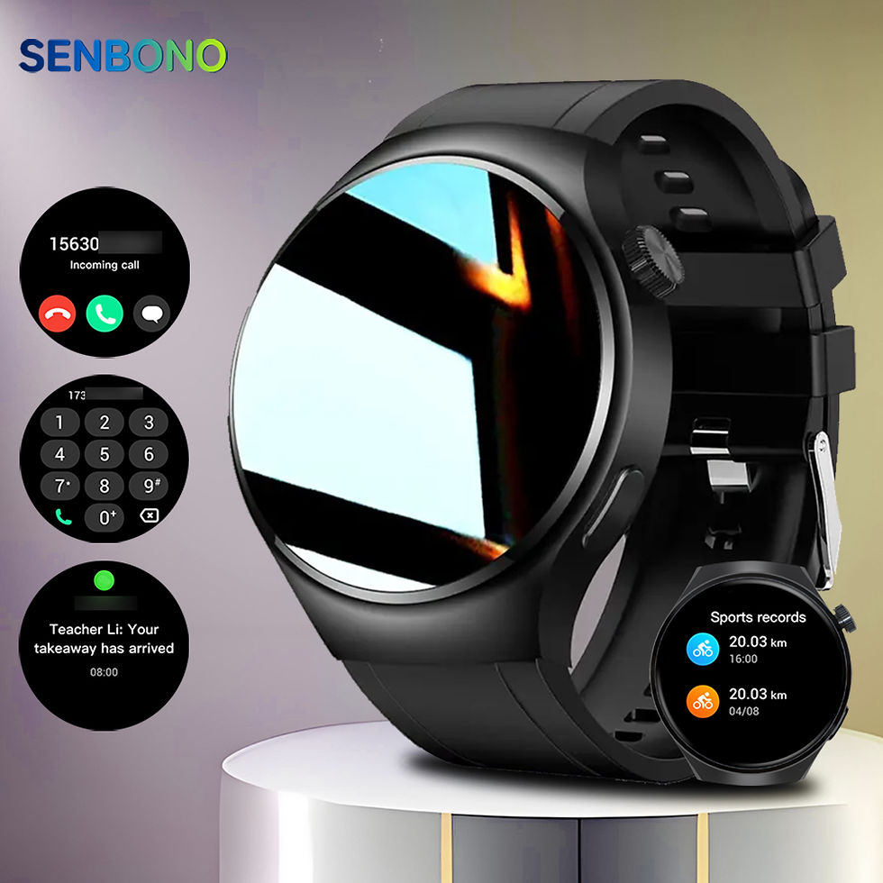 Miniatura: SENBONO Men's Smart Watch Heart Rate Blood Oxygen Monitor Bluetooth Call Multipl