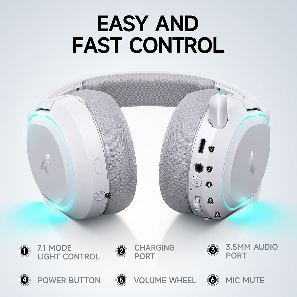 Miniatura: Picun G2 2.4GHz Bluetooth Wireless Gaming Headset For PC PS4 PS5 Phone Switch 5m