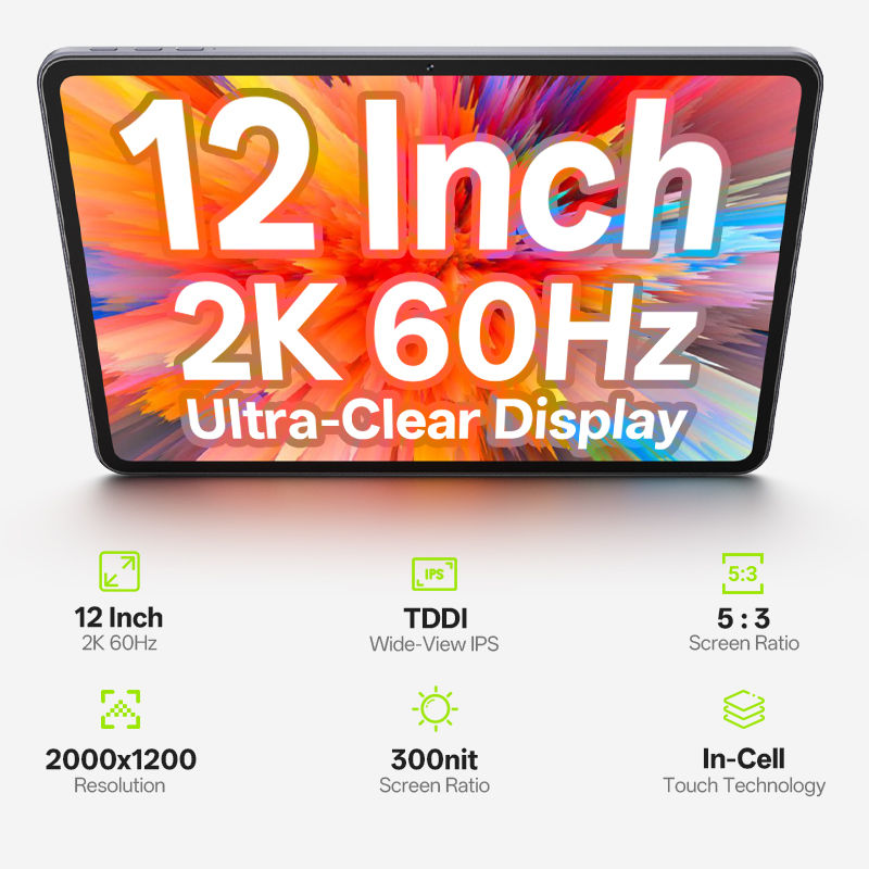 Thumbnail: SVITOO Tablet 2026 Android 16 12 Inch 2000 x 1200 2K Display IPS Large Screen Un
