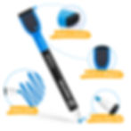 Thumbnail: Dry Erase Markers with Eraser and Magnet 12 Colors