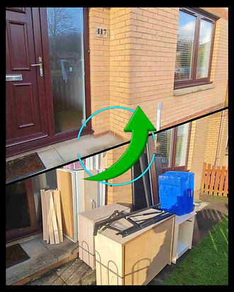 before and after pic of furniture removal