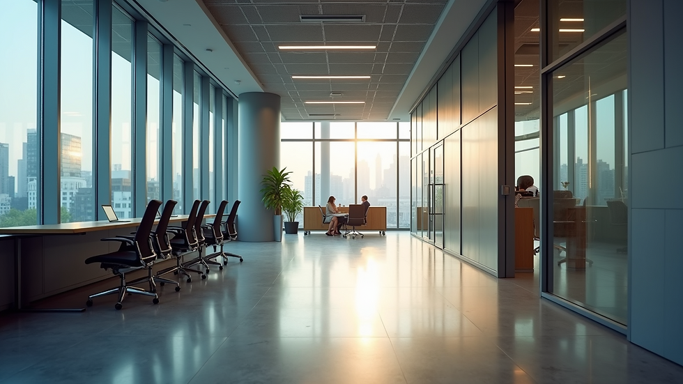 Eye-level view of a modern Canadian office
