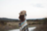 woman desert hat stripes nature