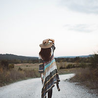 Woman on a Deserted Road