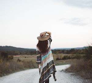 Woman on a Deserted Road