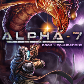 Cover Art - Alpha 7. Cover art for sci-fi/fantasy novel Alpha-7.
Commissioned by author Shaun Raja.