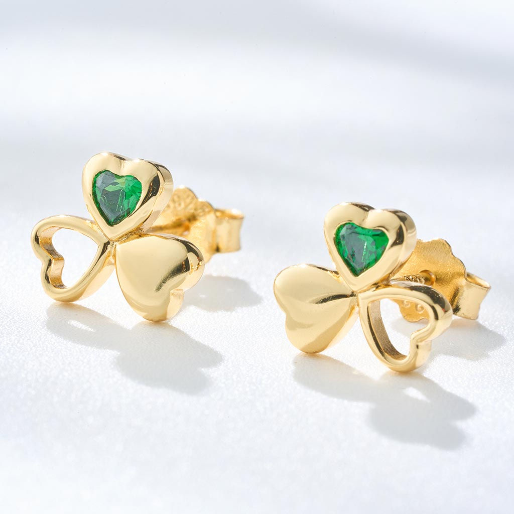 Aretes Trébol Esmeralda