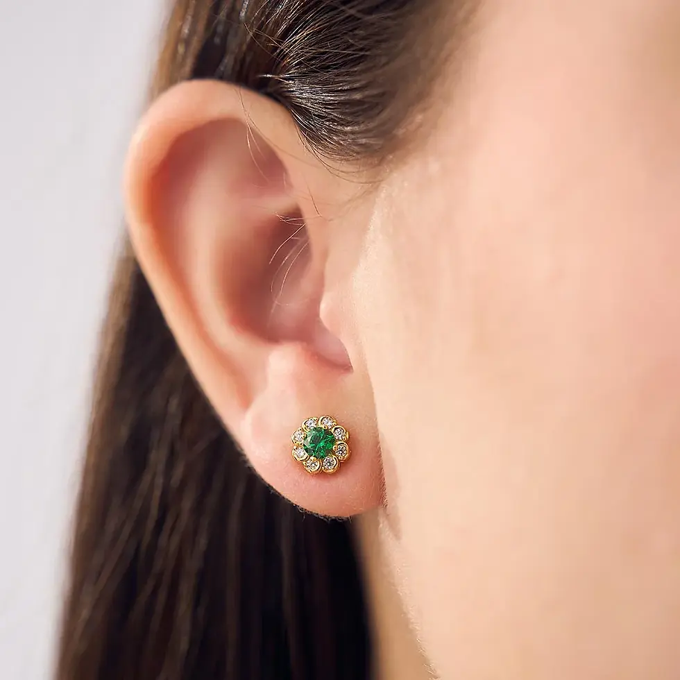 Miniatura: Aretes Dalia Esmeralda