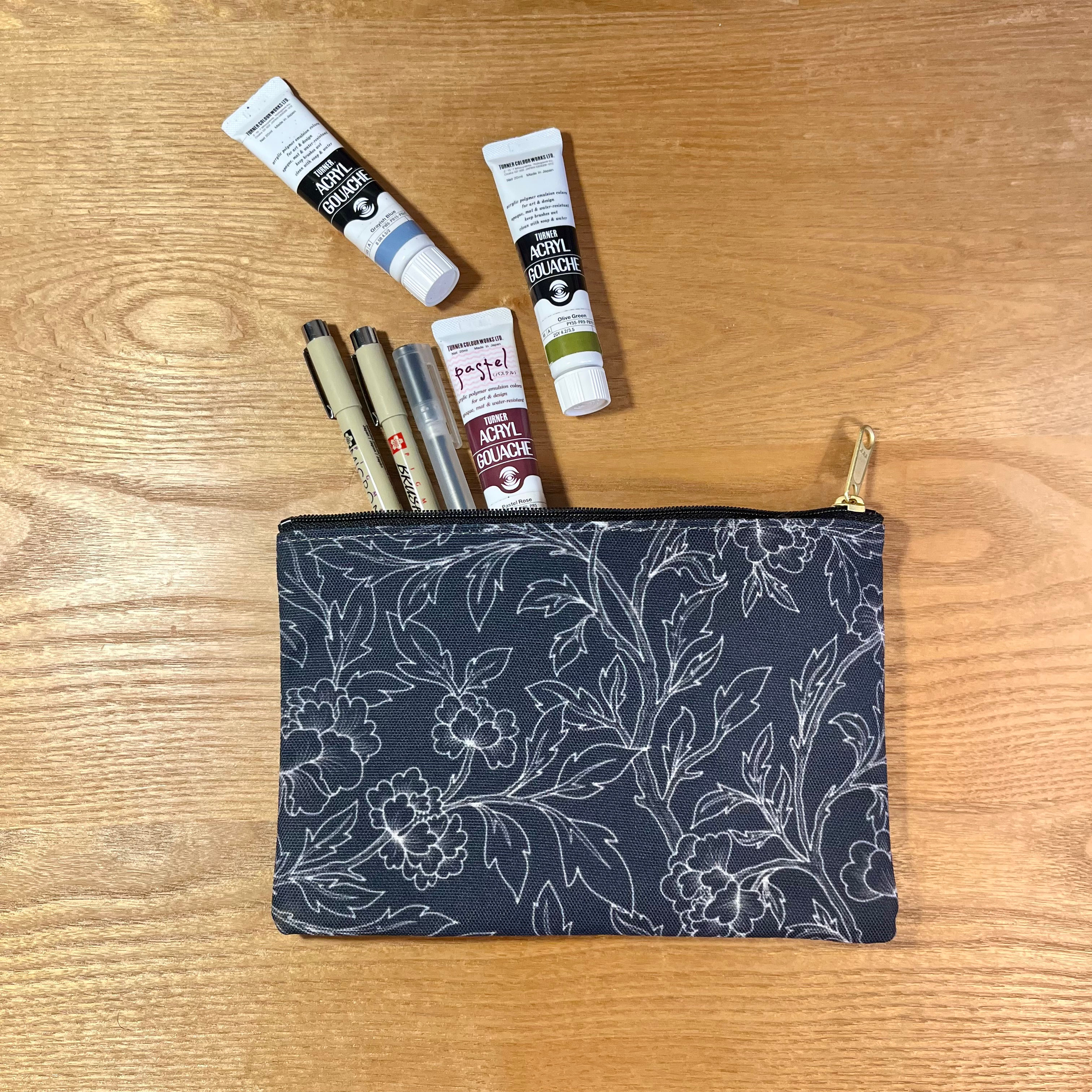 Peony Pattern Accessory Pouch