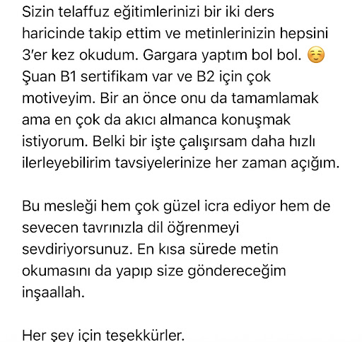 Öğrenci yorumu