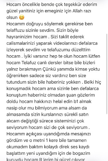 Öğrenci yorumu