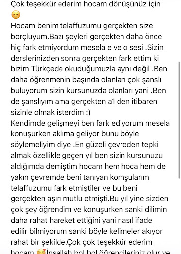 Öğrenci yorumu