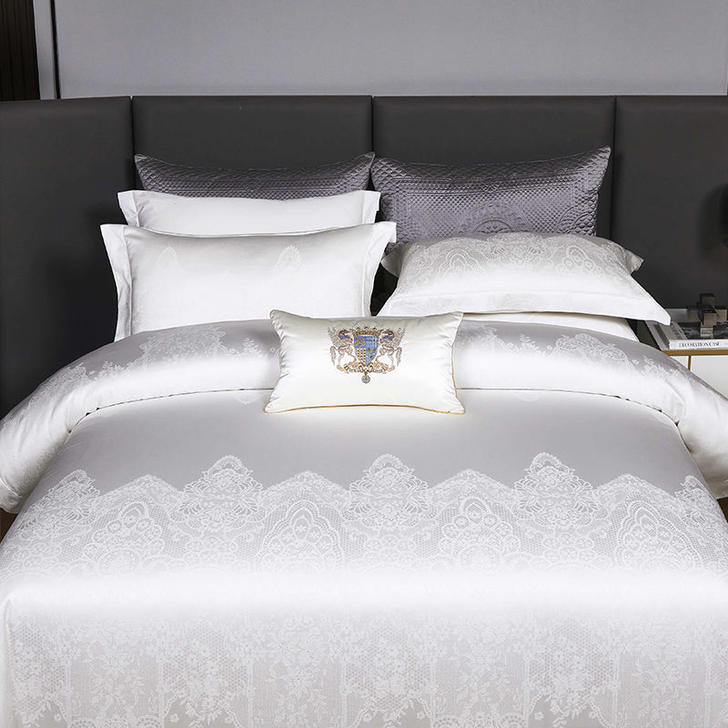 Thumbnail: 900TC First-Grade Gold Level Egyptian Silk Cotton Jacquard Fabric- Bellamy