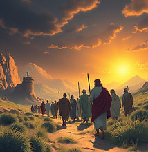 the people of Israel walking in the wilderness with Moses.jpg