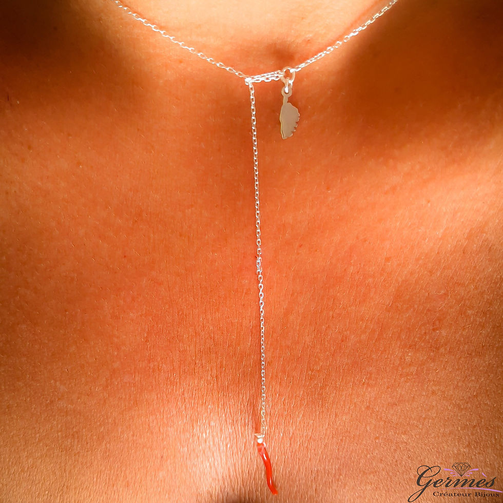 Miniature : Collier corail libre en argent