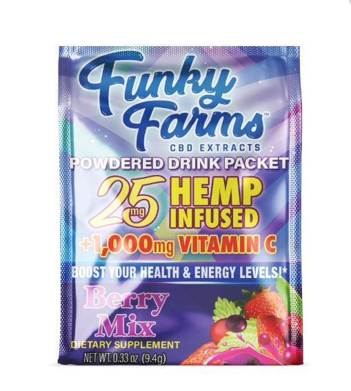 Funky Farms 25mg Powdered Drink Packets, Berry Mix