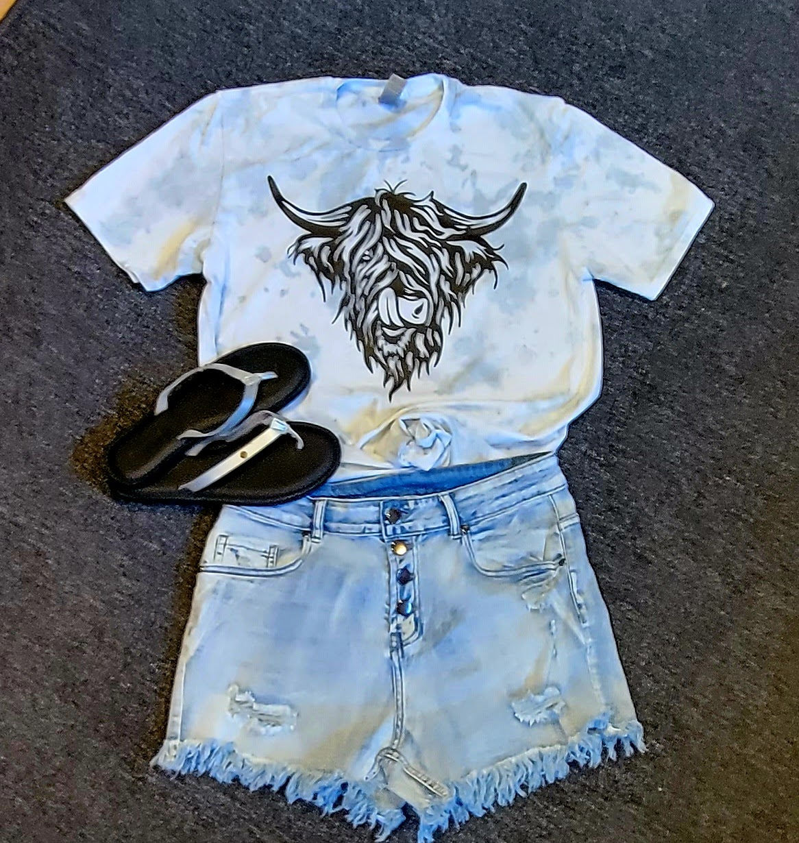 Cute Highland Cow tie dyed Shirt
