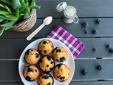 Muffins aux myrtilles allégés en matières grasses