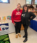 Sylvie Joseph Julien is with Clotilde during an FISW French Book Fair