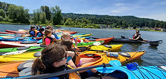 elementary students learn how do kayak