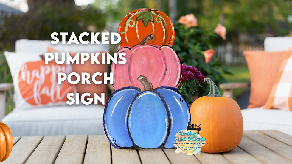 Wooden Porch Sign: Stacked Pumpkins