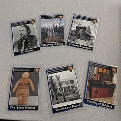 Trading cards with facts on the back abo