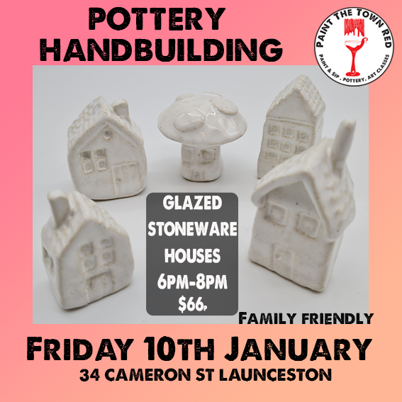 Friday 10th January Hand building glazed mini houses 6pm to 8pm