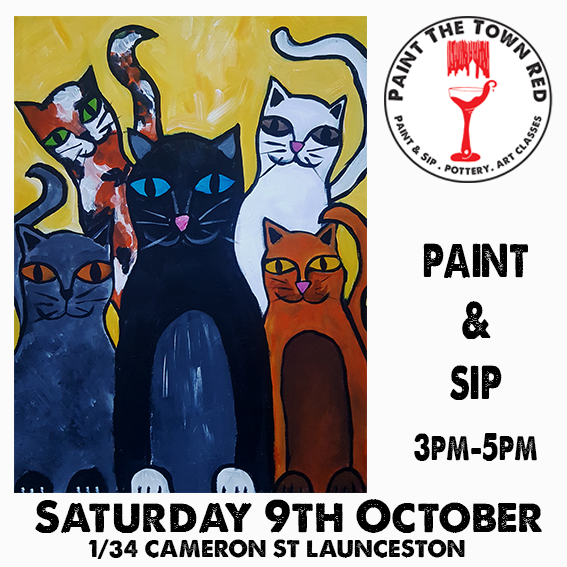 Saturday 9th October Paint and Sip 3pm-5pm $45