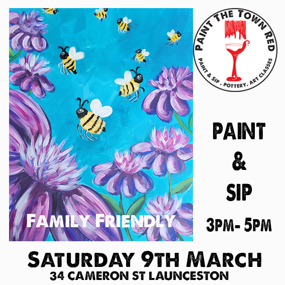 Saturday 9th March Paint and Sip 3pm-5pm (Family Friendly)