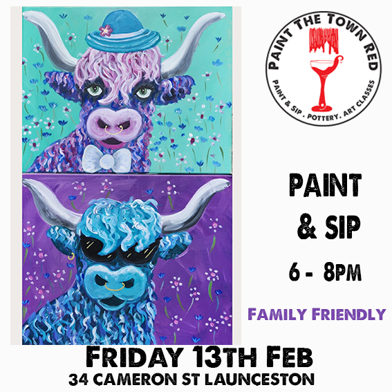 Friday 13th Feb Paint and Sip 6pm-8pm 