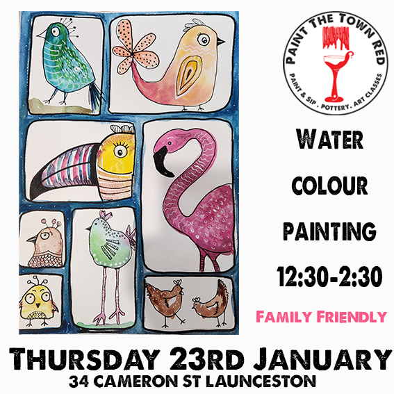 Thursday 23rd January 12:30pm to 2pm (family friendly) School Holiday paint session