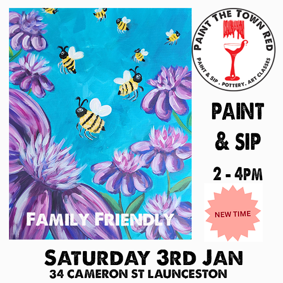 Saturday 3rd Jan  2 -4pm  (Family Friendly) Paint n sip