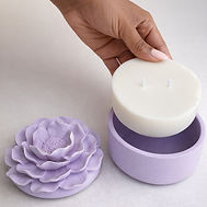 RECYCLAGE BOUGIE FLEUR VIOLETTE