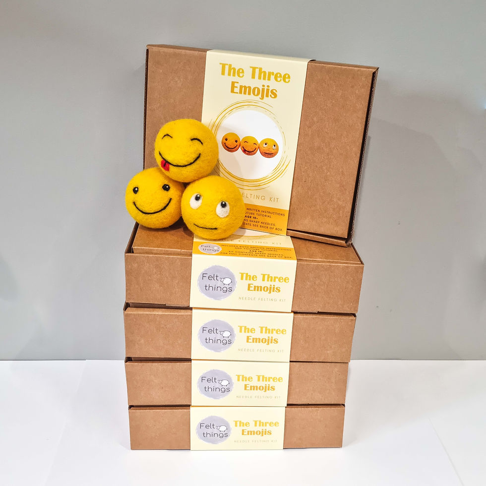 Thumbnail: Needle felting kit, The Three Emojis
