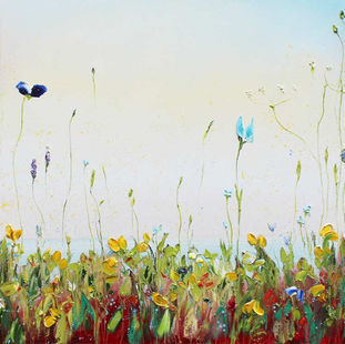 lucienne van eeden bloemenveld schilderij