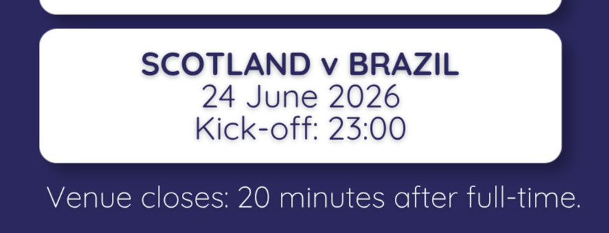 🎟️ World Cup 2026 - Scotland Live +18