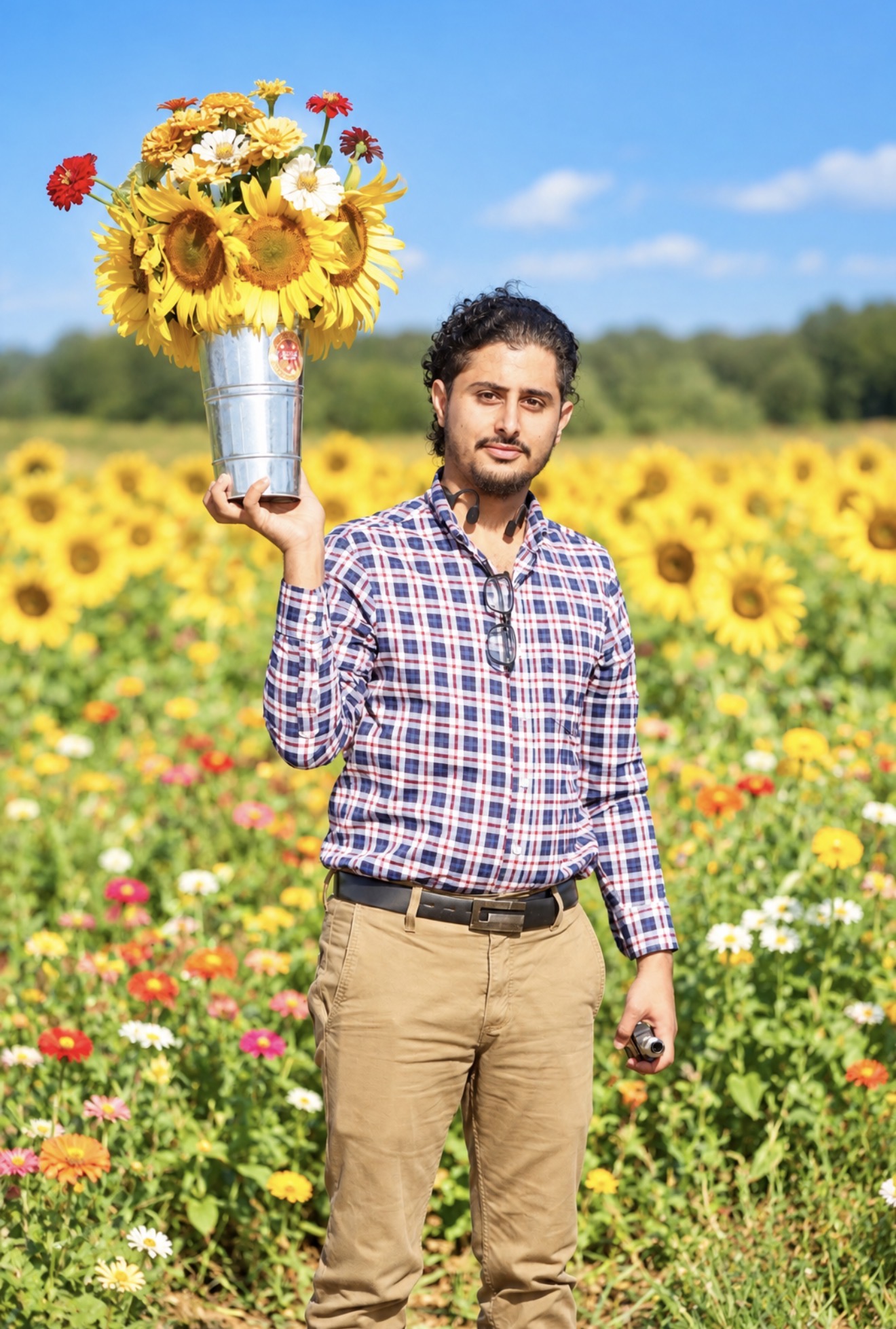 Sunflower lifestyle portrait