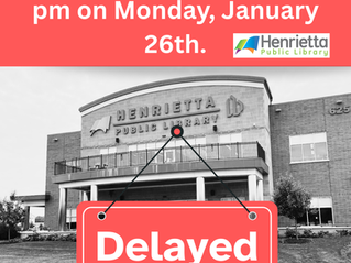 Library to Open at 12:00 on Mon, January 26th.