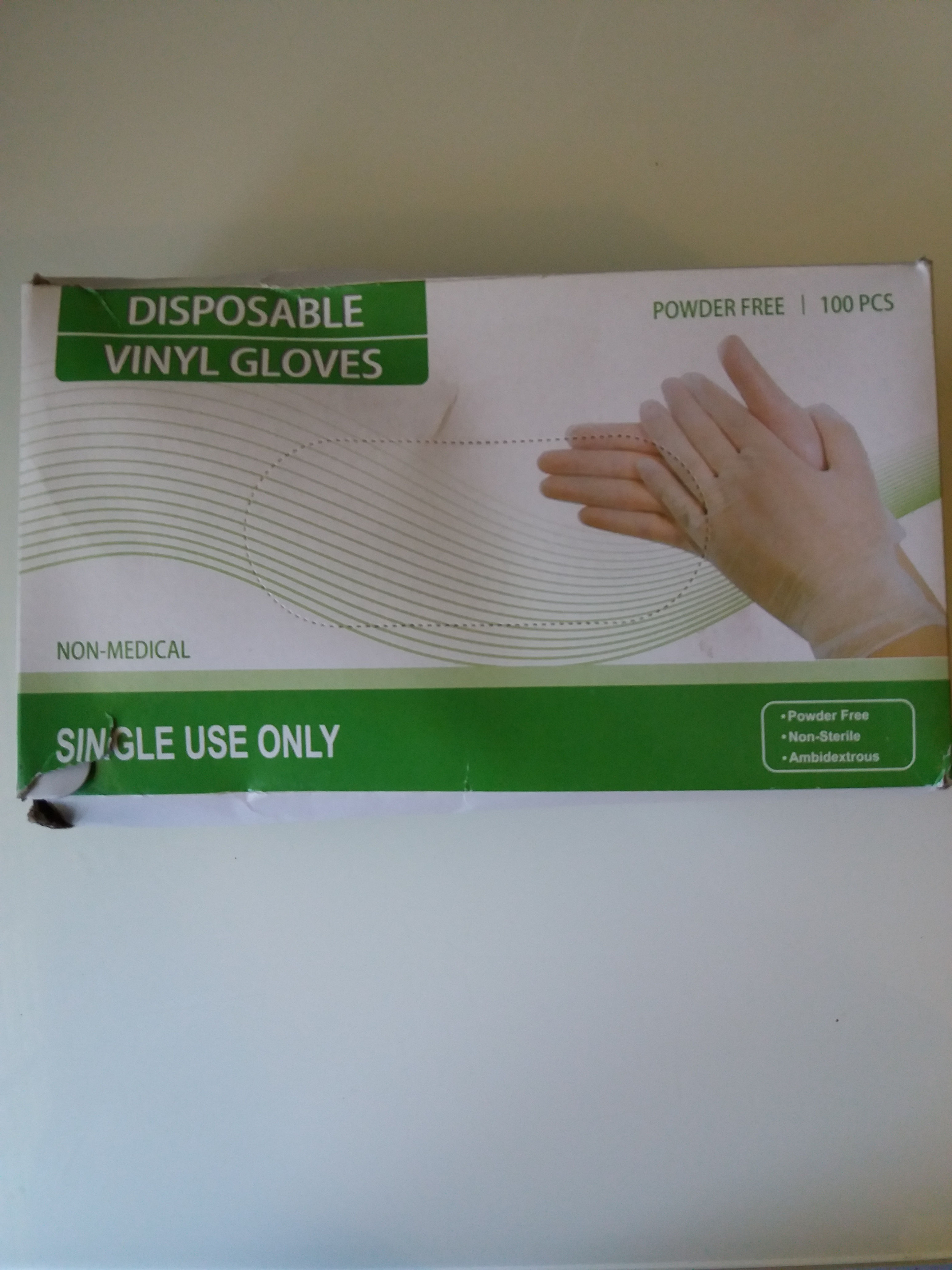 Disposable vinyl gloves