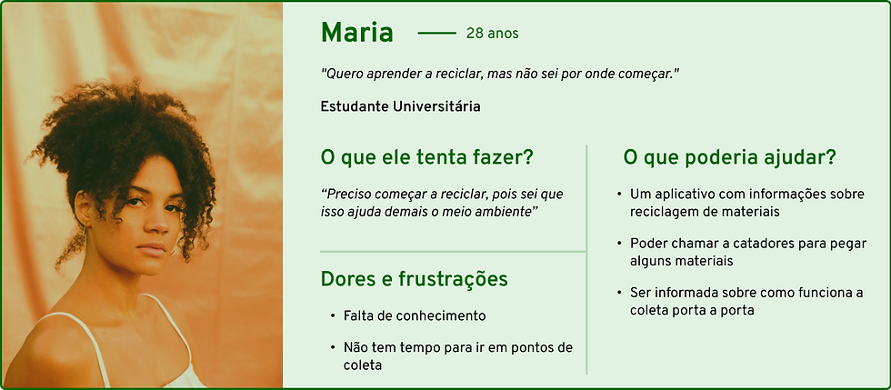 maria, um possivel usuário do app