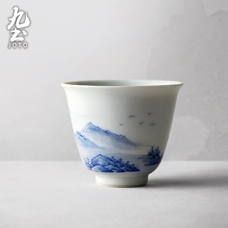 サムネイル： JOTO Hand-painted Blue and White Tea Cup XCBR0133