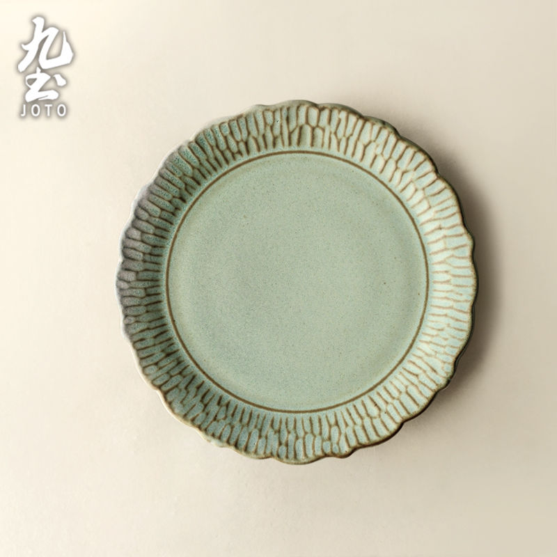 サムネイル： JOTO  Handmade Kiln Variegated Petal Plate Dinner Plate CJR0534
