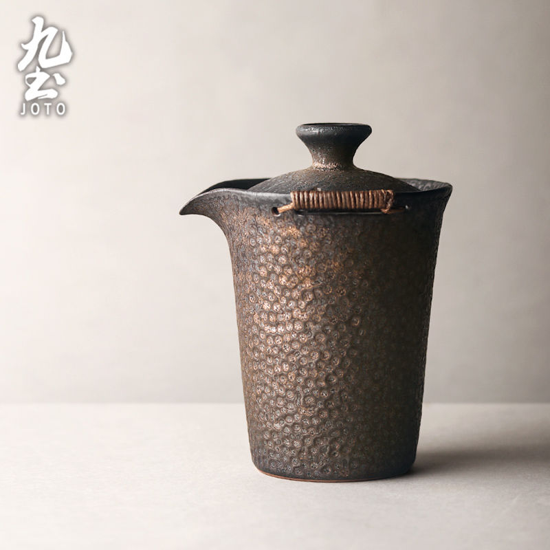 縮圖：JOTO Kiln-Glazed Gold Handled Kung Fu Teapot Set CHR0642