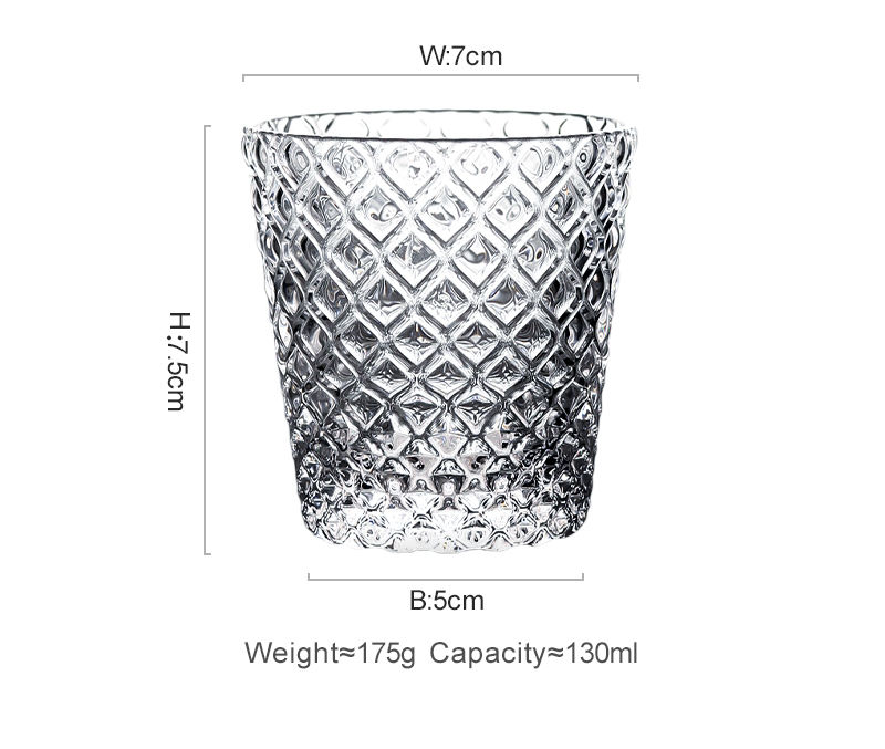 縮圖：JOTO Minimalist Embossed Glass Coffee Cup CUPR0555