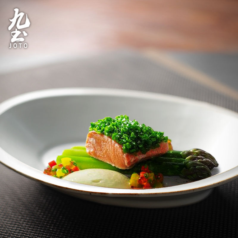 サムネイル： JOTO Japanese Handmade Ceramic Round Dessert Plate CJR0465