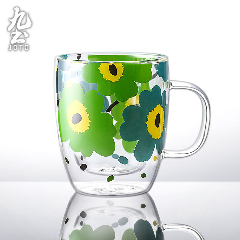 Thumbnail: JOTO Creative Vintage Decal  Glass Cup CUPR0567