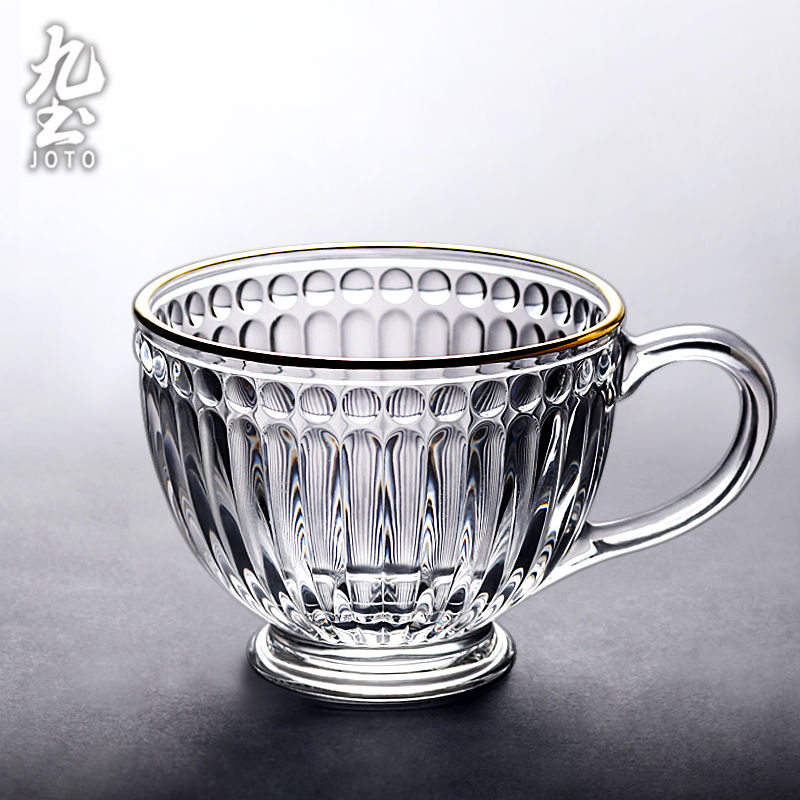 縮圖：JOTO Smooth and easy to clean Vintage Cameo Glass Breakfast Mug Bowl CJR0483