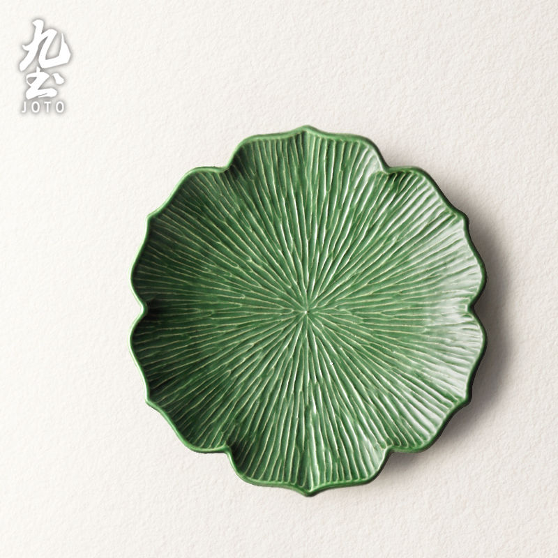 サムネイル： JOTO Handmade Flower-Shaped Ceramic Dinner Plate CJR0439